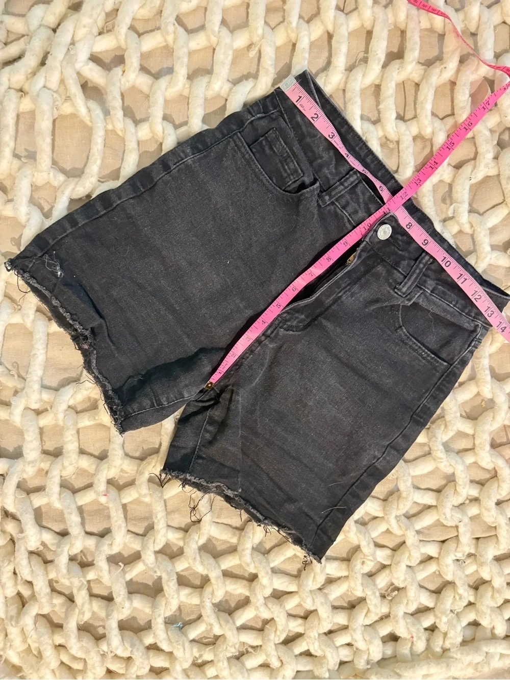 Black flame stitch shorts